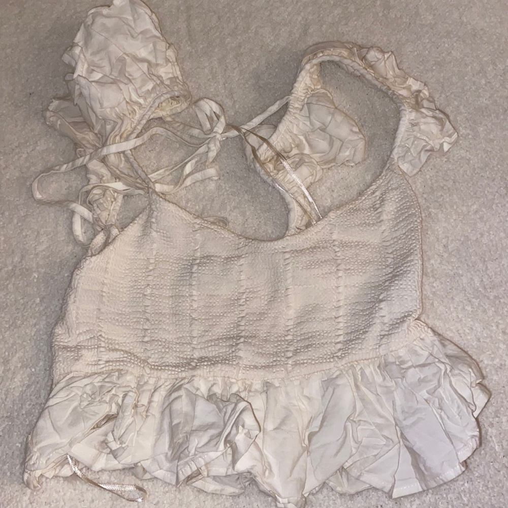 Zara mini ruffle crop top